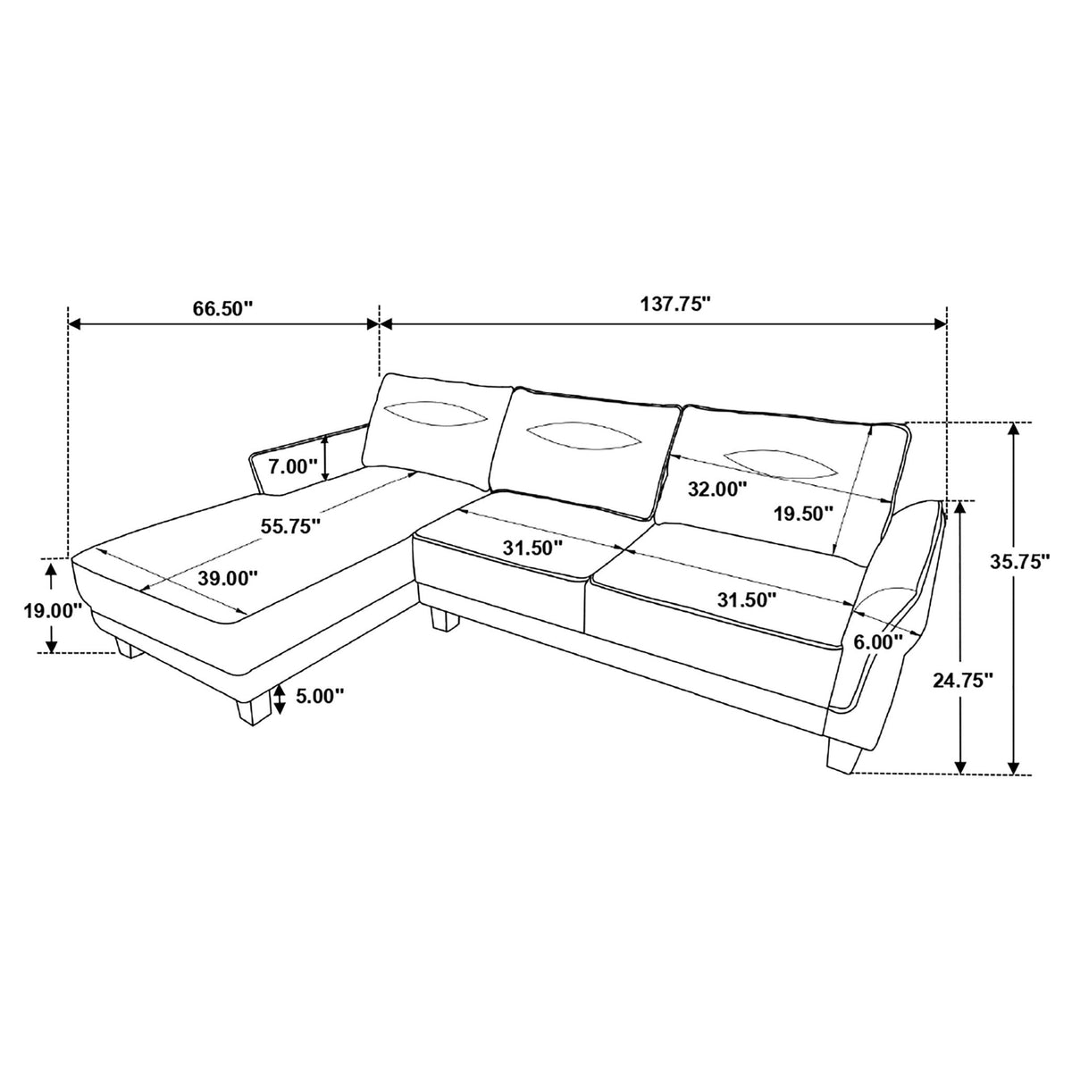 Granholm upholstered curved arm stationary sectional sofa in white by HouseOfZazla on Tampa Home & Garden Store