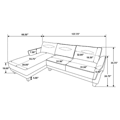 Granholm upholstered curved arm stationary sectional sofa in white by HouseOfZazla on Tampa Home & Garden Store