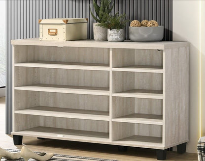 Oak finish dusty gray 3-door shoe cabinet with adjustable shelves, HouseOfZazla on Tampa Home & Garden Store