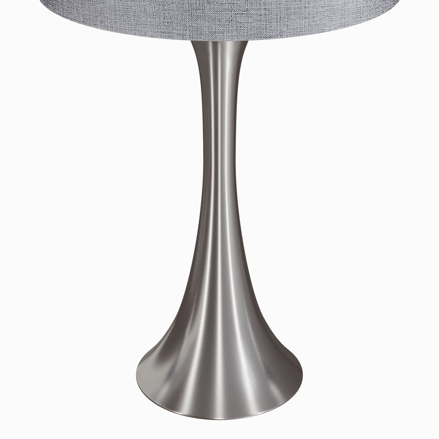 Lenuxe contemporary semi-gloss table lamp set (2) with brushed nickel base and gray shade on Tampa Home & Garden Store