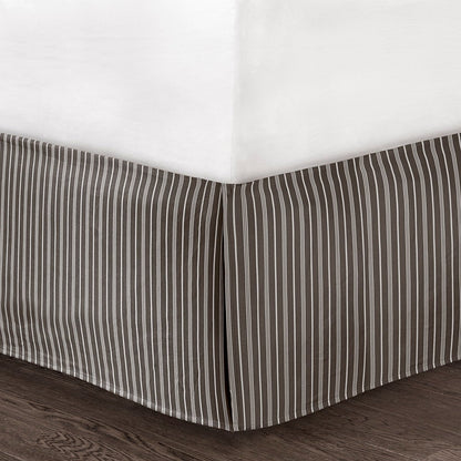 6 Piece Reversible Daybed Cover Set Dark with brown striped bed skirt on white bed HouseOfZazla on Tampa Home & Garden Store