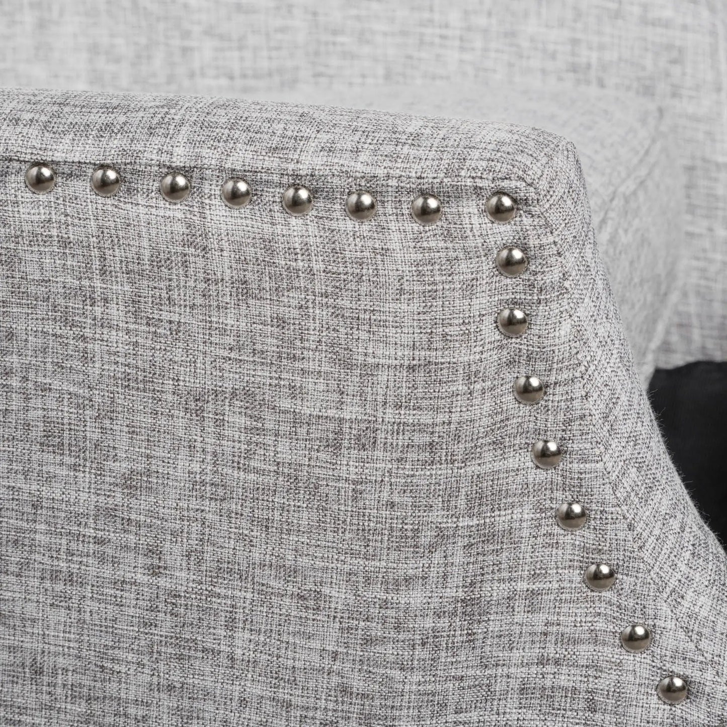 Westeros Wing Back Fabric Upholstered Recliner in gray heather fabric with nailhead trim on Tampa Home & Garden Store