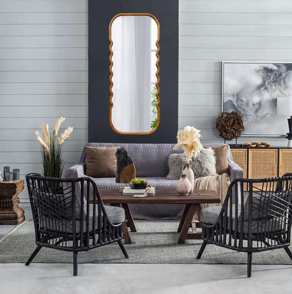 Oversized wooden floor mirror with brown frame by Unique Piece Furniture on Tampa Home & Garden Store