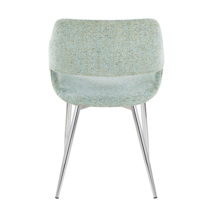 Contemporary Dining Chair Set with Metal Legs in blue-gray speckled fabric by HouseOfZazla on Tampa Home & Garden Store