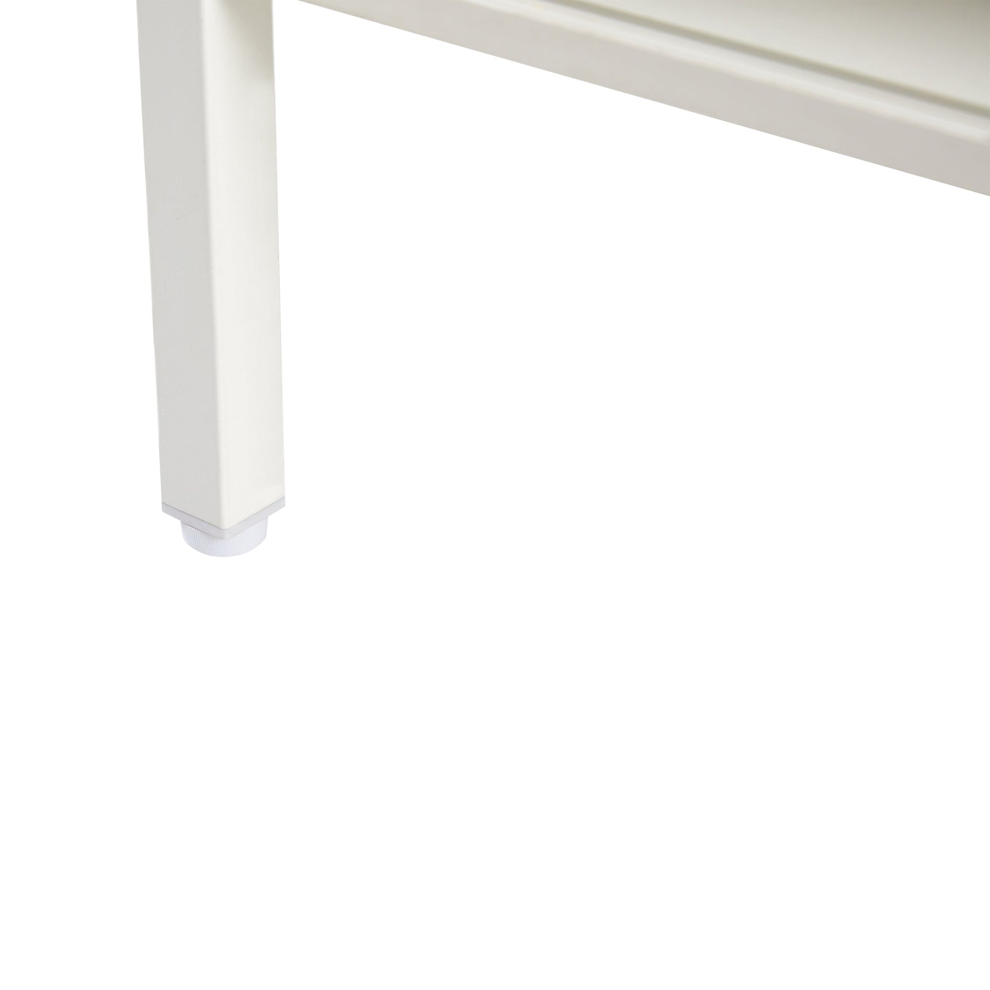 Modern coffee table leg in white with squared profile and bottom foot on Tampa Home & Garden Store