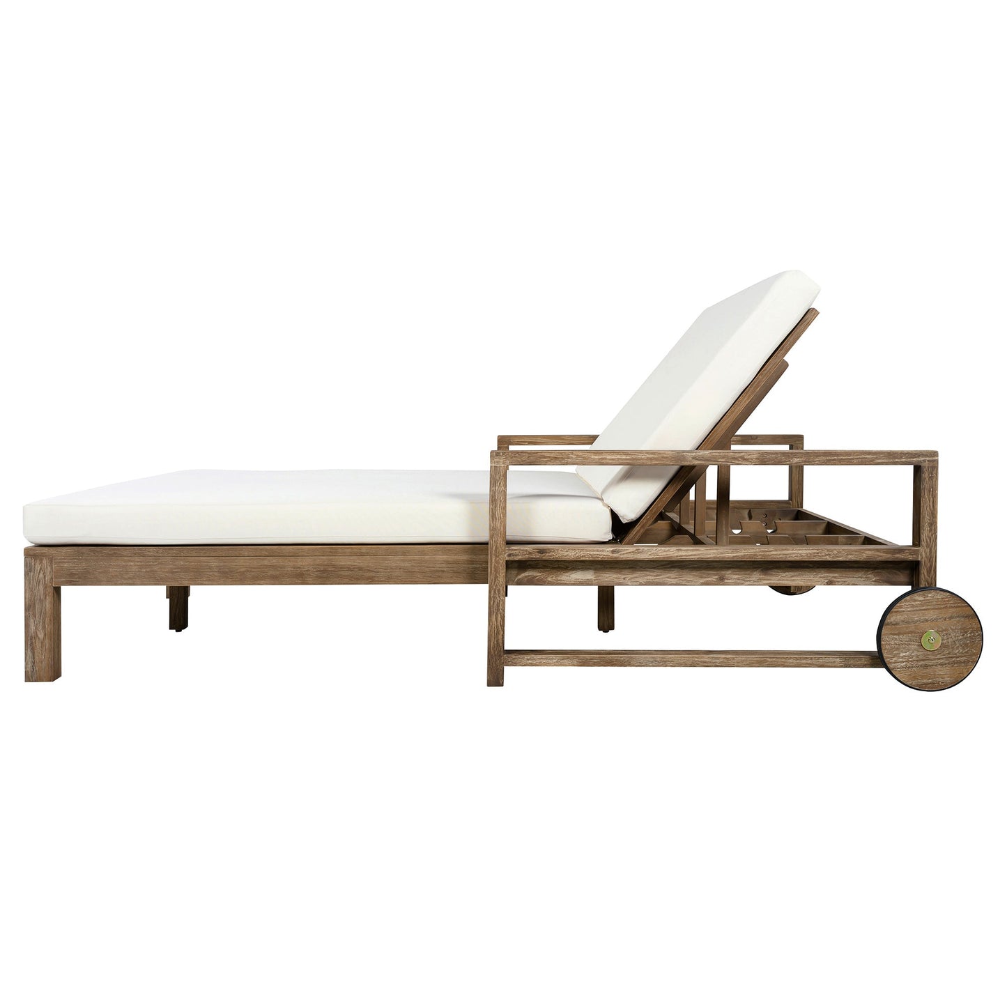 Farmhouse Acacia Sunbed for Two and Cozy Cushions