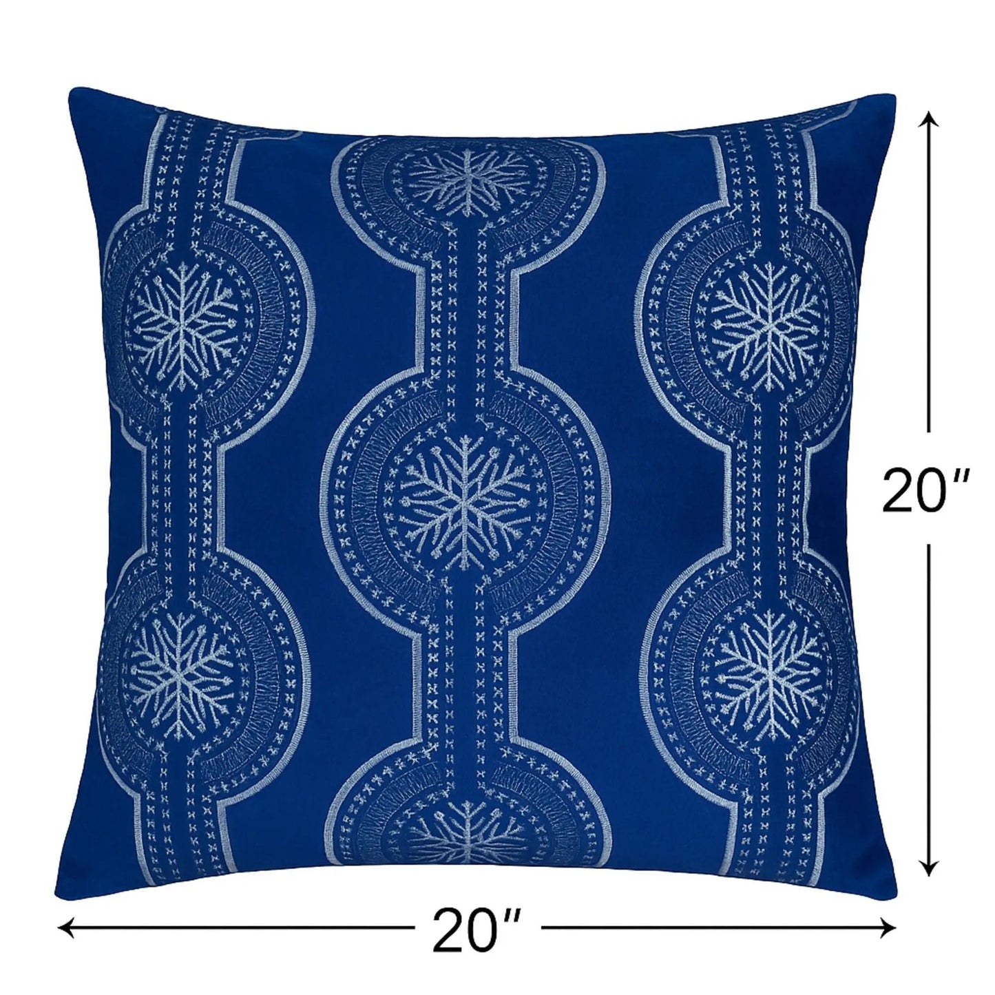 Holiday Throw Pillow Snowflake Embroidery