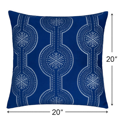 Holiday Throw Pillow Snowflake Embroidery