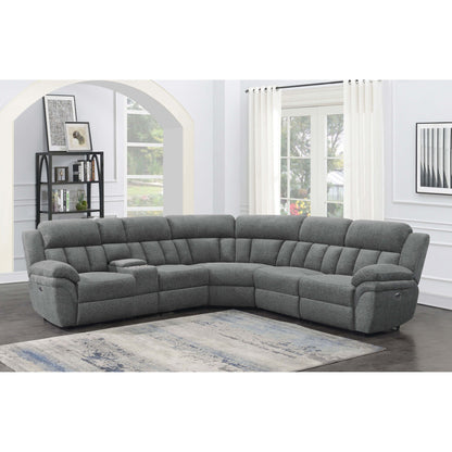 Divine 6 Piece reclining sectional in gray fabric with tufted cushions by HouseOfZazla on Tampa Home & Garden Store