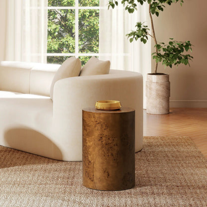 Nebula Accent Pillar Side Table, bronze textured pedestal, Unique Piece Furniture, on Tampa Home & Garden Store