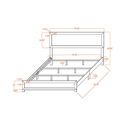 Soluto bed platform frame by HouseOfZazla with dimensioned blueprint lines on Tampa Home & Garden Store