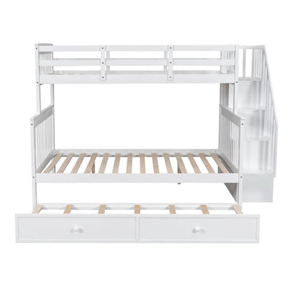 Bunk Bed with Twin Size Trundle and Guard Rail