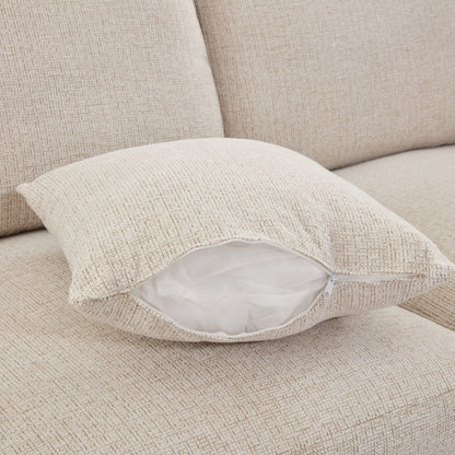 Beige textured sectional sofa cushion close-up with visible zipper; HouseOfZazla 2-piece set on Tampa Home & Garden Store