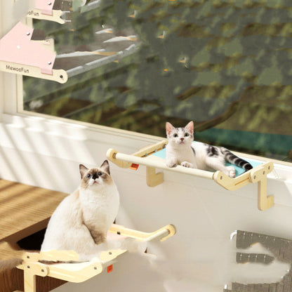 Cat Hanging Bed Hammock with wooden brackets; light beige fabric, Sell My Stuff, 2 cats on Tampa Home & Garden Store