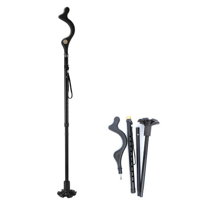 Posture walking cane GemGear collapsible heavy-duty hiking stick with 10-height adjustment on Tampa Home & Garden Store