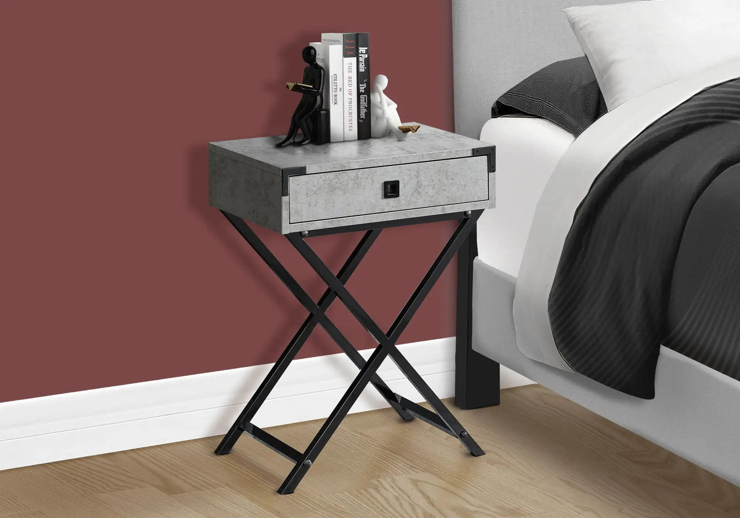 Accent Side Table with Storage Drawer Modern