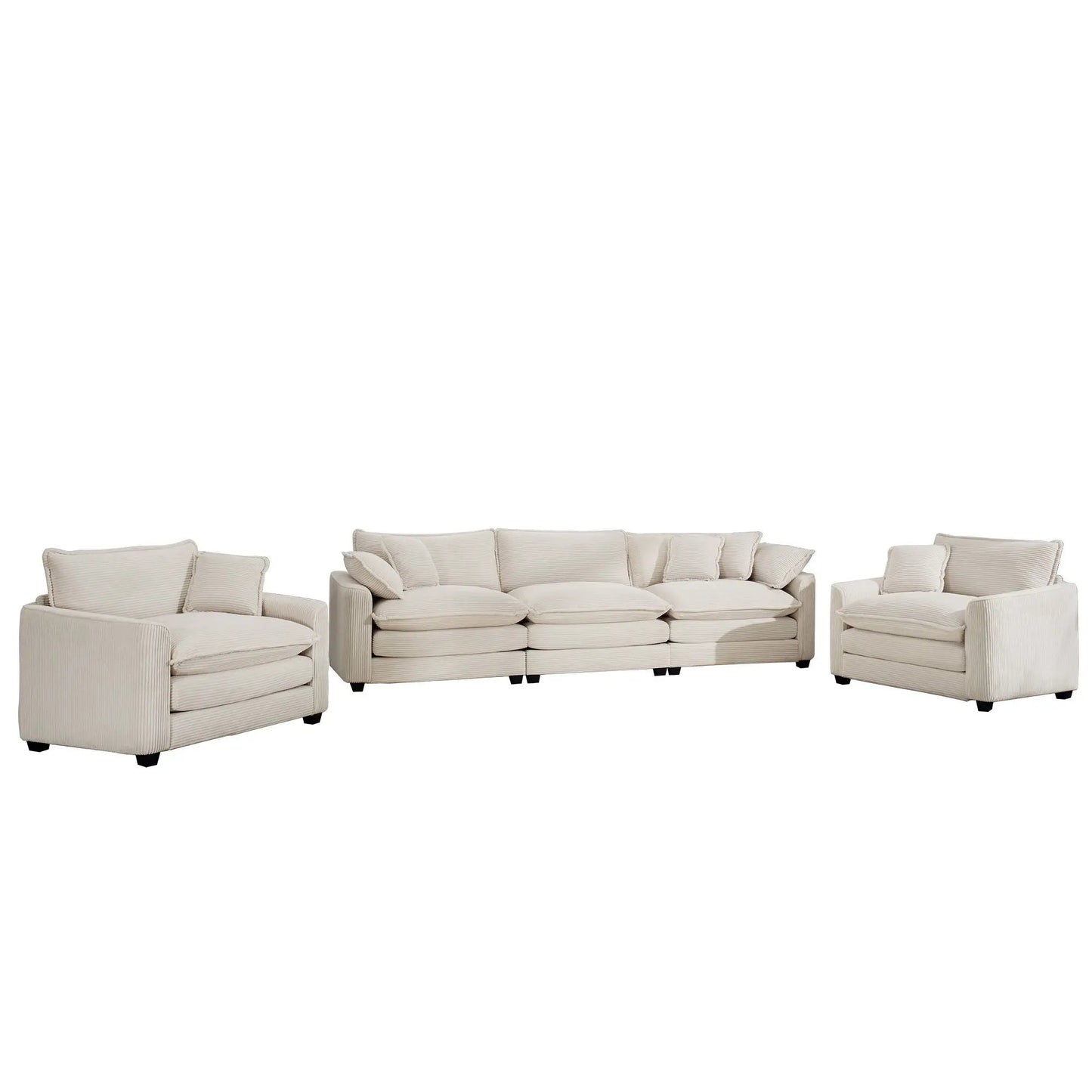 Elegant Sectional Sofa Set with Deep Seats
