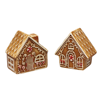 Maison en pain d'épice en céramique - Ensemble sel et poivre