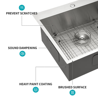 Topmount Brushed Stainless Steel Kitchen Sink