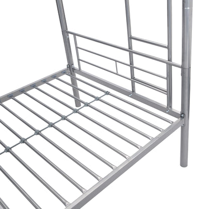 Bunk Bed With Trundle frame in silver metal by HouseOfZazla on Tampa Home & Garden Store