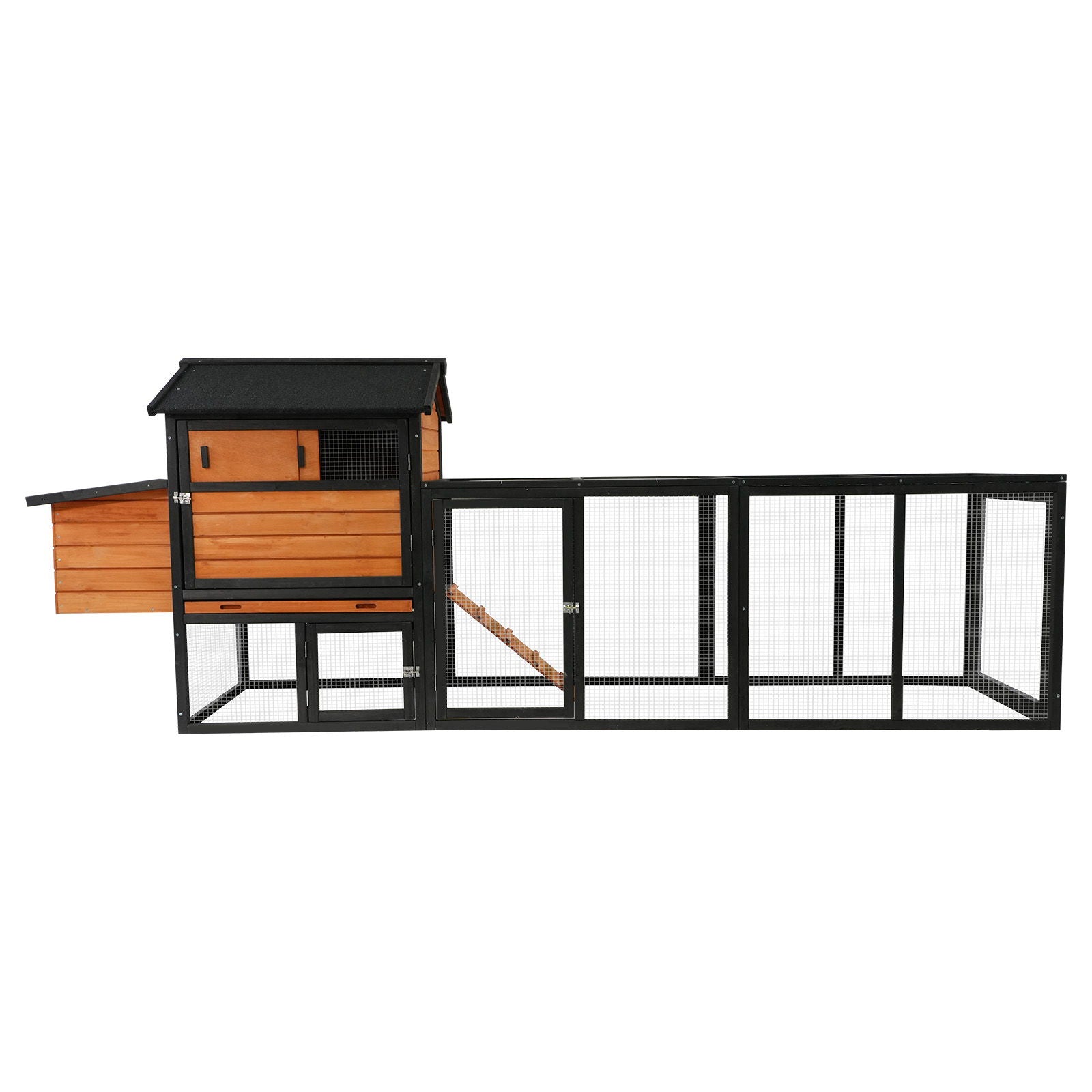 Chicken Coop With Run And Nesting Box by HouseOfZazla, wooden with black metal frame on Tampa Home & Garden Store