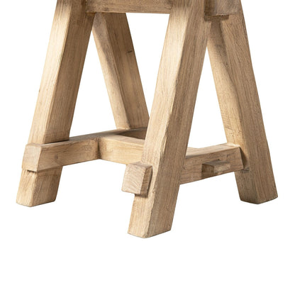 Trestle coffee table with reclaimed elm in light brown finish, HouseOfZazla on Tampa Home & Garden Store