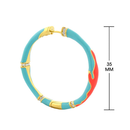Pretty Little Things Earrings turquoise hoop with gold-tone trim by Lauren G Adams on Tampa Home & Garden Store