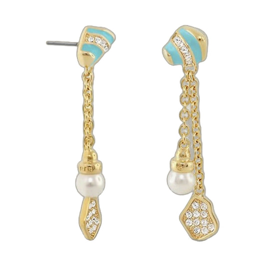 Moon Dust Drop Earrings Lauren G Adams; turquoise enamel crystal stripe on gold-tone drops, pair on Tampa Home & Garden Store