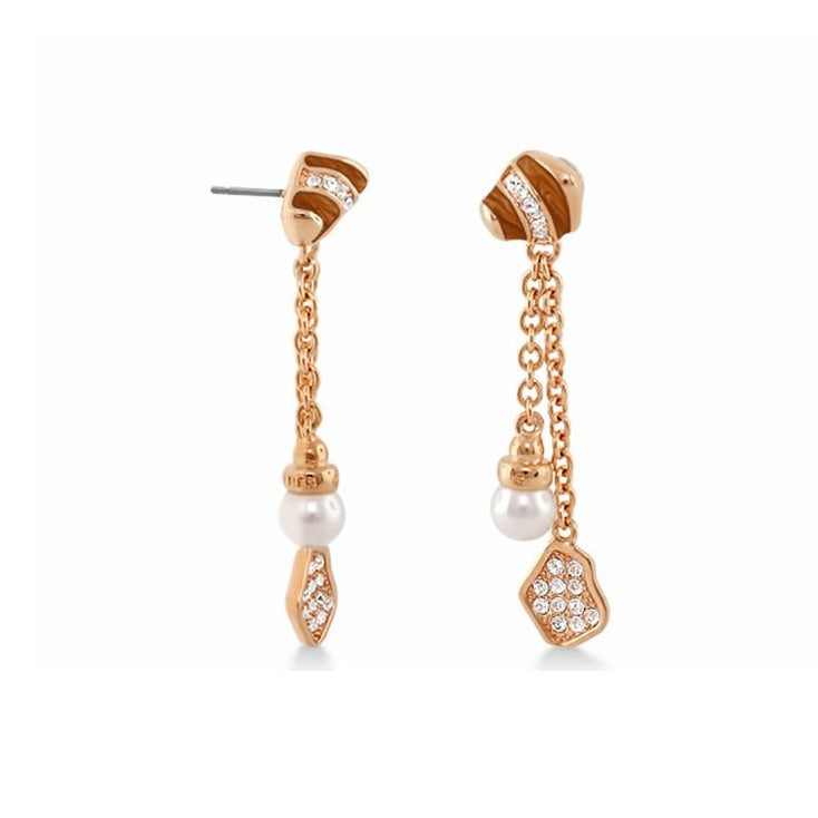 Moon Dust Earrings by Lauren G Adams: rose gold-tone drop earrings with crystals and pearls on Tampa Home & Garden Store