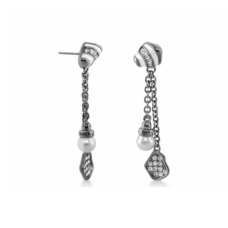 Moon Dust earrings by Lauren G Adams; silver-tone drop earrings with pearls and crystals on Tampa Home & Garden Store