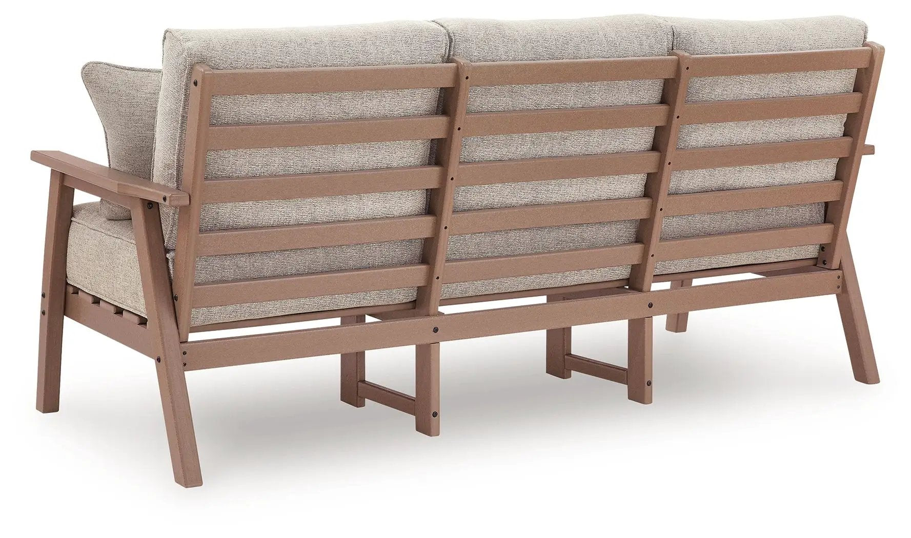 Grover Beach Sofa With Cushion Driftwood frame beige fabric cushions Unique Piece Furniture on Tampa Home & Garden Store