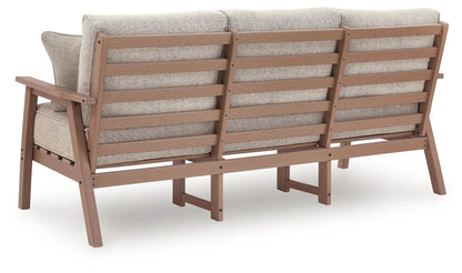 Grover Beach Sofa With Cushion Driftwood frame beige fabric cushions Unique Piece Furniture on Tampa Home & Garden Store