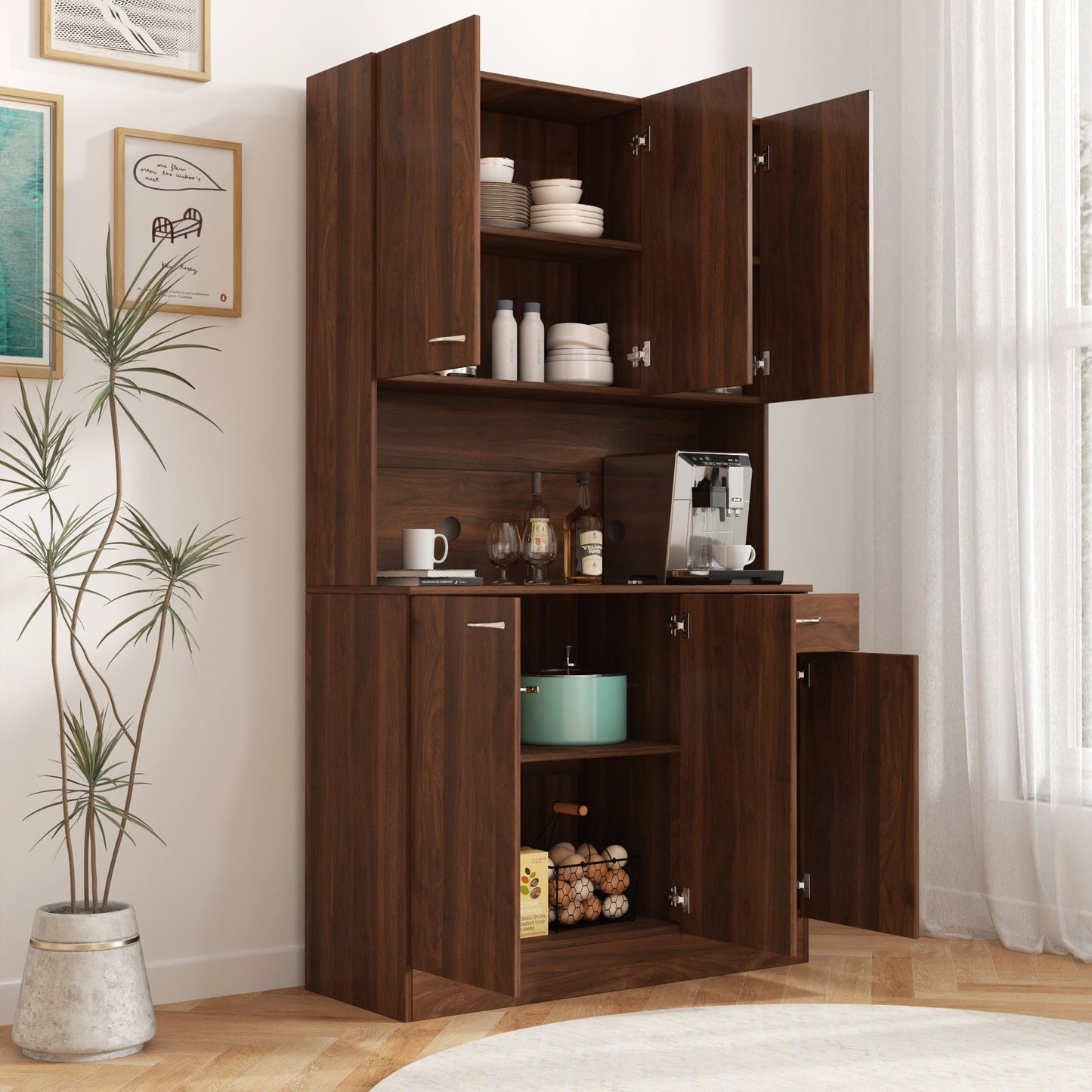 Tall Wardrobe and Kitchen Cabinet With Drawer