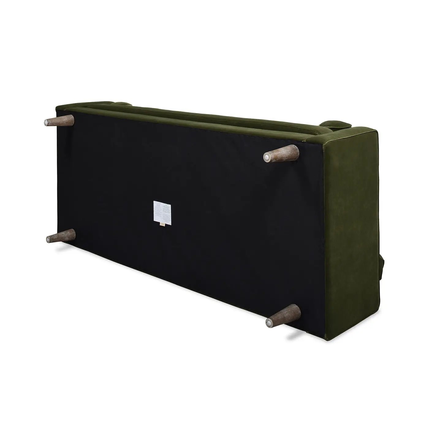 Nicholas mid-century sofa olive green fabric, stationary sofa by Unique Piece Furniture on Tampa Home & Garden Store
