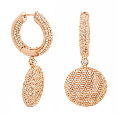 Shimmer and Glimmer Earrings, Lauren G Adams rose gold pavé hoop and drop set, 2pc on Tampa Home & Garden Store
