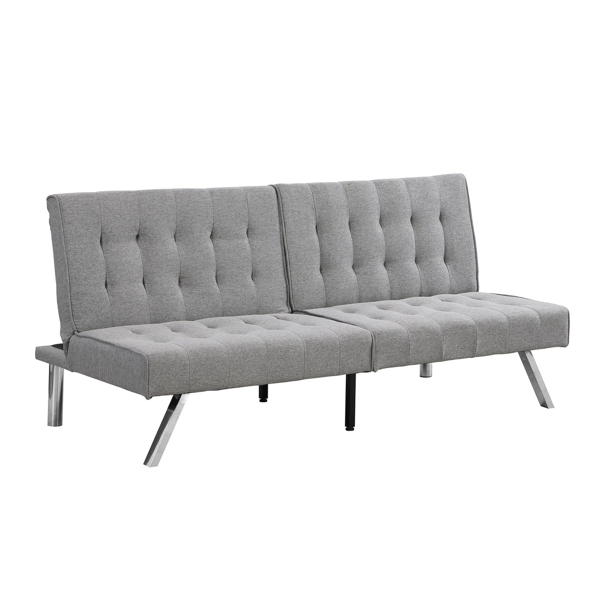 Modern Sofa Bed With Wood Frame and Steel Legs