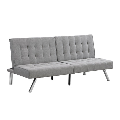 Modern Sofa Bed With Wood Frame and Steel Legs