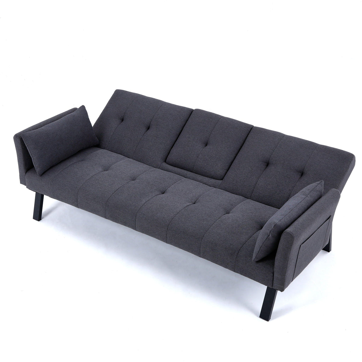 Compact Foldable Sofa Bed and Cup Holder