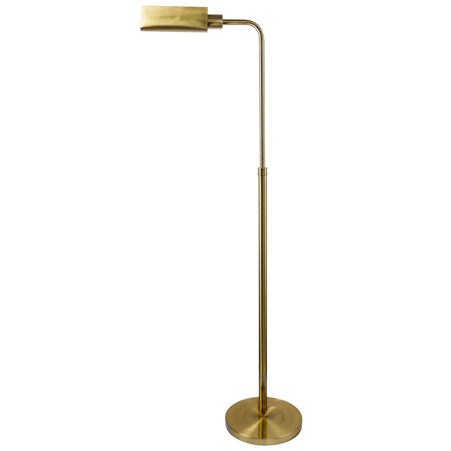 Elara floor lamp gold with curved brass arm and rectangular shade HouseOfZazla on Tampa Home & Garden Store