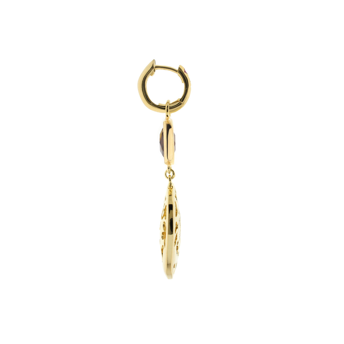 Allure Earrings gold-tone hoop with a dangling purple gemstone pendant by Lauren G Adams on Tampa Home & Garden Store