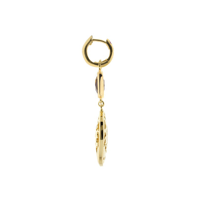 Allure Earrings gold-tone hoop with a dangling purple gemstone pendant by Lauren G Adams on Tampa Home & Garden Store