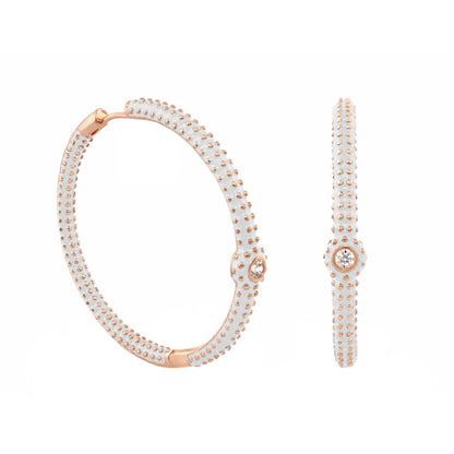 Rock N' Roll earrings and 2pc rose gold bangle by Lauren G Adams, enamel with gold dots on Tampa Home & Garden Store