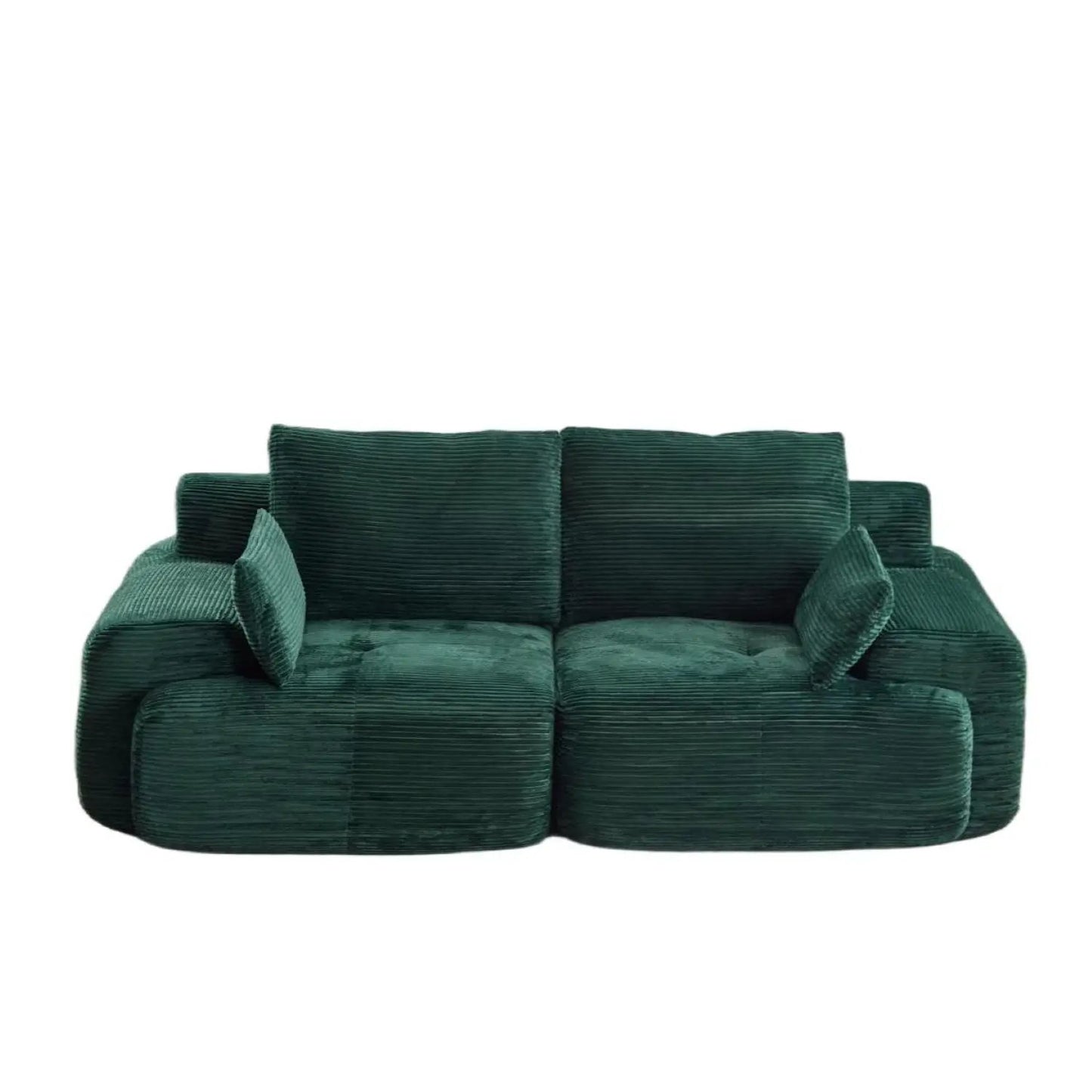 2-Seater large sectional couch in emerald green corduroy by Unique Piece Furniture on Tampa Home & Garden Store