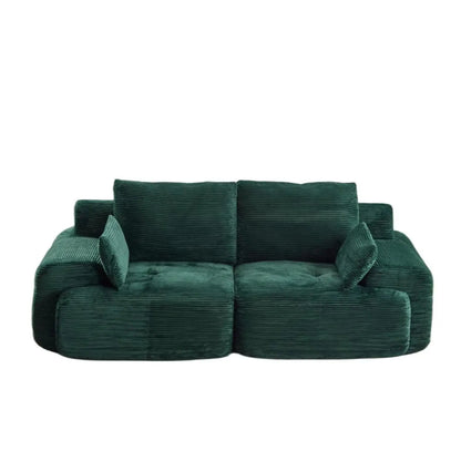 2-Seater large sectional couch in emerald green corduroy by Unique Piece Furniture on Tampa Home & Garden Store