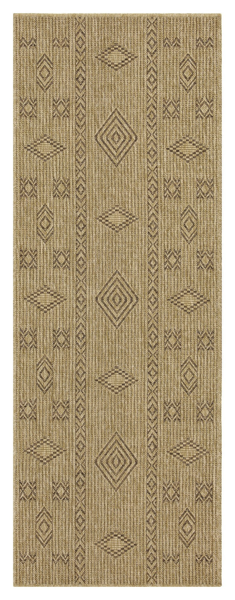 Durable Mocha Area Rug with Natural Flatweave in beige and brown geometric diamonds on Tampa Home & Garden Store