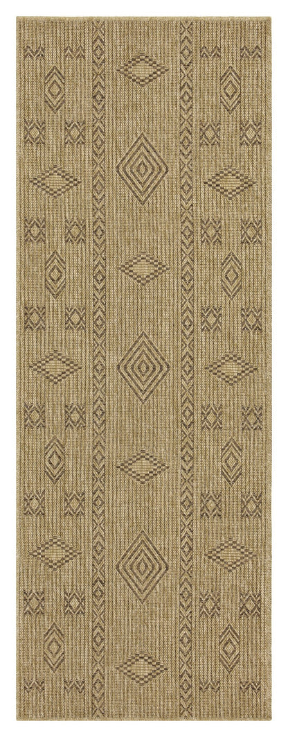 Durable Mocha Area Rug with Natural Flatweave in beige and brown geometric diamonds on Tampa Home & Garden Store
