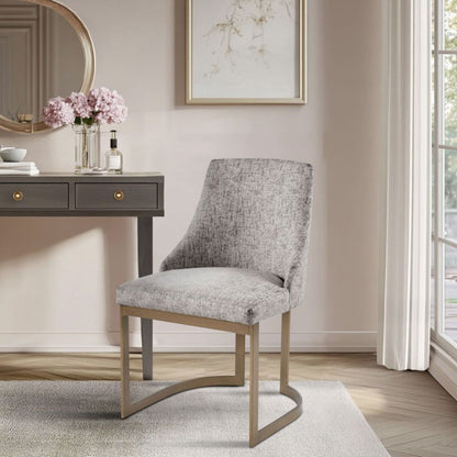 Modern accent dining chair with gray upholstered cushion and light wood legs on Tampa Home & Garden Store