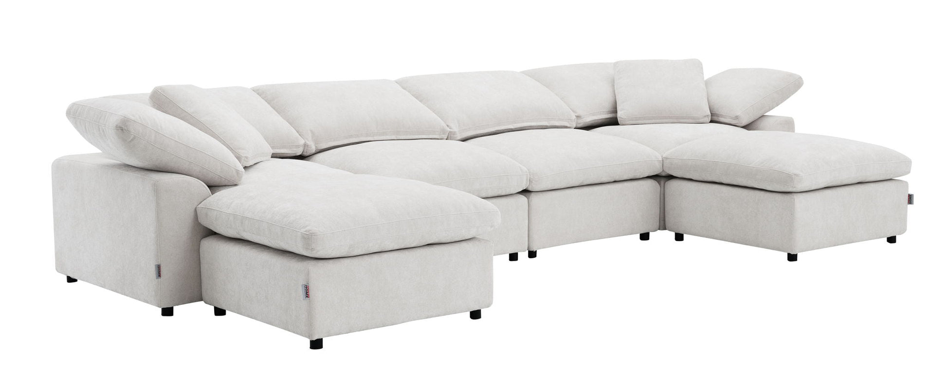 Naveen modular sectional with ottoman in light beige fabric, 2-piece set by HouseOfZazla on Tampa Home & Garden Store