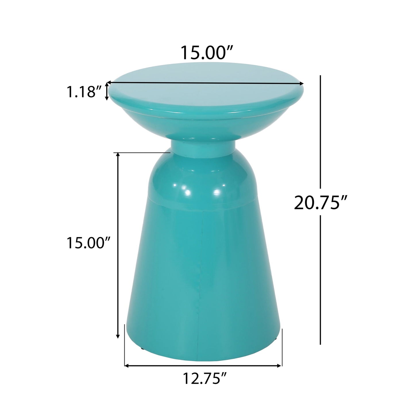 Modern Round Metal Pedestal Outdoor Table