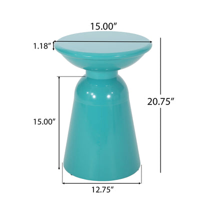 Modern Round Metal Pedestal Outdoor Table